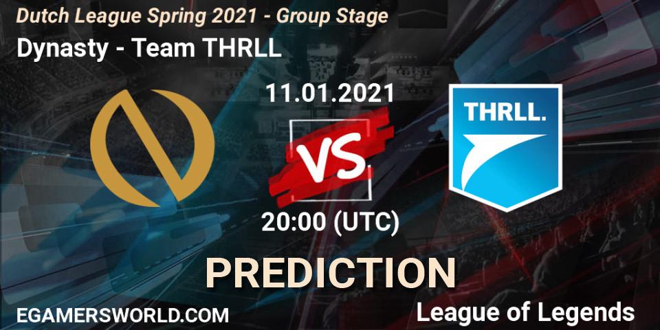 Pronóstico Dynasty - Team THRLL. 12.01.2021 at 20:00, LoL, Dutch League Spring 2021 - Group Stage