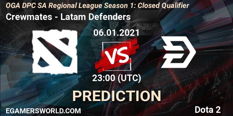 Pronóstico Crewmates - Latam Defenders. 06.01.2021 at 23:00, Dota 2, DPC 2021: Season 1 - South America Closed Qualifier