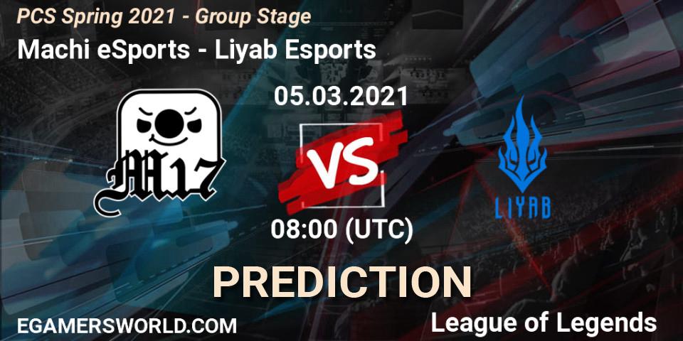 Pronóstico Machi eSports - Liyab Esports. 05.03.2021 at 14:30, LoL, PCS Spring 2021 - Group Stage