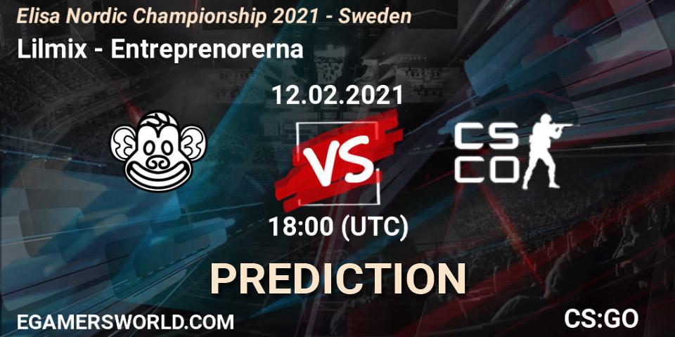 Pronóstico Lilmix - Entreprenorerna. 12.02.2021 at 18:00, Counter-Strike (CS2), Elisa Nordic Championship 2021 - Sweden