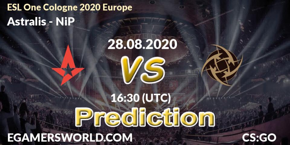 Pronóstico Astralis - NiP. 28.08.2020 at 16:45, Counter-Strike (CS2), ESL One Cologne 2020 Europe