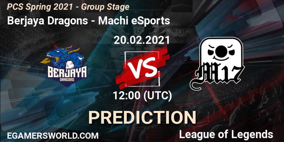 Pronóstico Berjaya Dragons - Machi eSports. 20.02.2021 at 12:05, LoL, PCS Spring 2021 - Group Stage