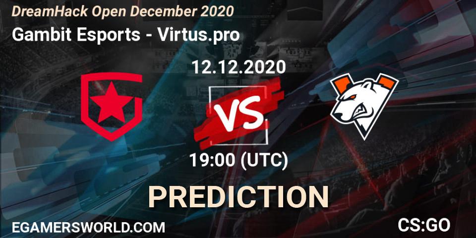 Pronóstico Gambit Esports - Virtus.pro. 12.12.2020 at 18:40, Counter-Strike (CS2), DreamHack Open December 2020