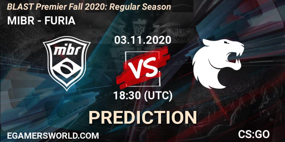 Pronóstico MIBR - FURIA. 03.11.2020 at 20:00, Counter-Strike (CS2), BLAST Premier Fall 2020: Regular Season