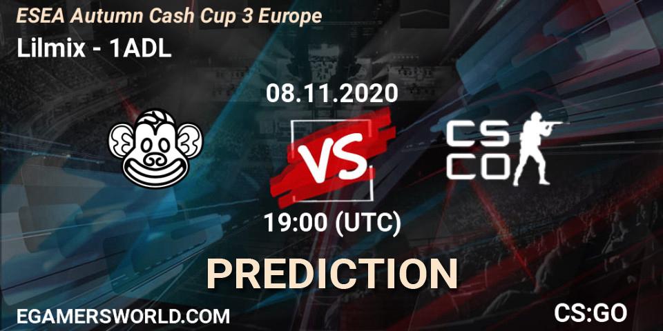 Pronóstico Lilmix - 1ADL. 08.11.2020 at 19:00, Counter-Strike (CS2), ESEA Autumn Cash Cup 3 Europe