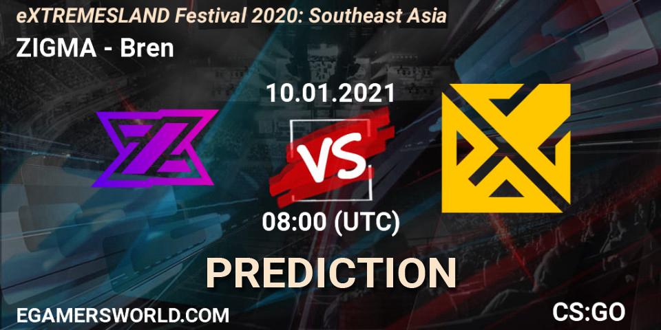 Pronóstico ZIGMA - Bren. 10.01.2021 at 08:40, Counter-Strike (CS2), eXTREMESLAND Festival 2020: Southeast Asia