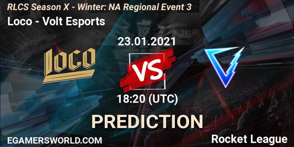 Pronóstico Loco - Volt Esports. 23.01.2021 at 19:20, Rocket League, RLCS Season X - Winter: NA Regional Event 3