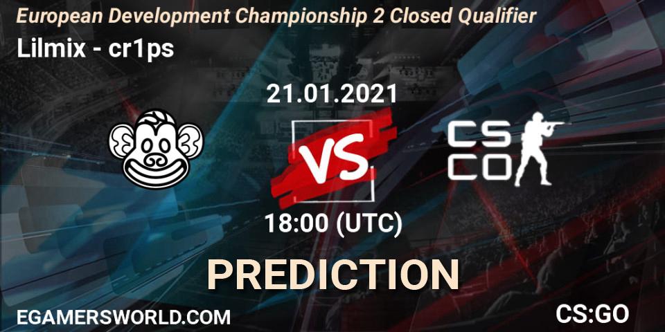 Pronóstico Lilmix - cR1Ps. 21.01.2021 at 17:45, Counter-Strike (CS2), European Development Championship Season 2: Closed Qualifier