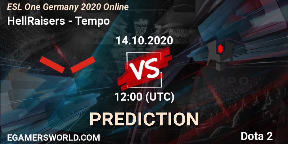Pronóstico HellRaisers - Tempo. 14.10.2020 at 12:00, Dota 2, ESL One Germany 2020 Online