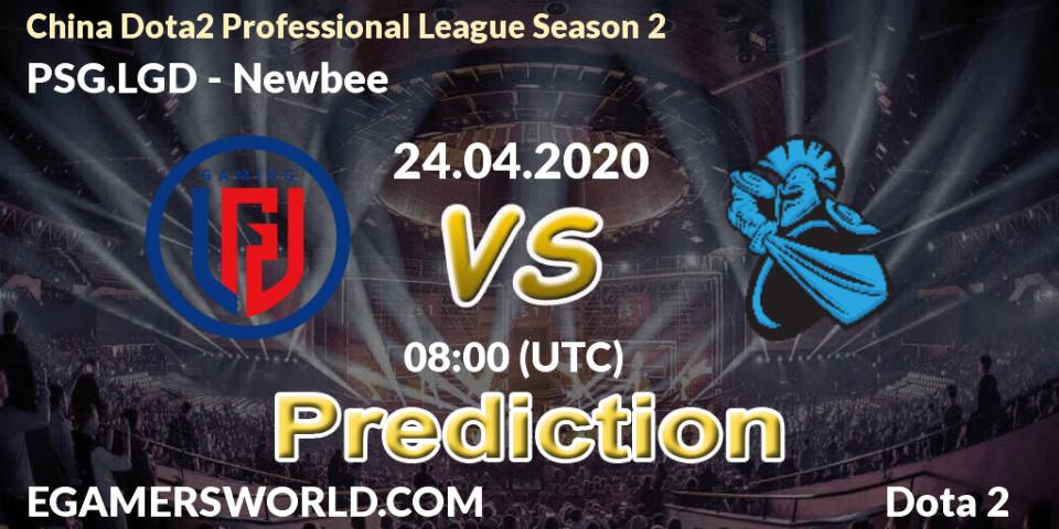 Pronóstico PSG.LGD - Newbee. 24.04.20, Dota 2, China Dota2 Professional League Season 2