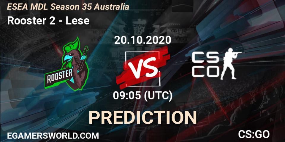 Pronóstico Rooster 2 - Lese. 22.10.2020 at 10:10, Counter-Strike (CS2), ESEA MDL Season 35 Australia