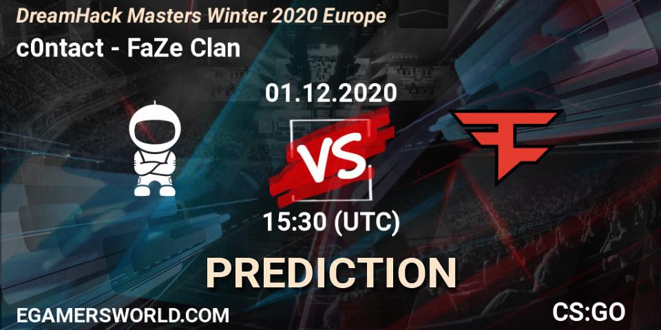Pronóstico c0ntact - FaZe Clan. 01.12.2020 at 15:30, Counter-Strike (CS2), DreamHack Masters Winter 2020 Europe