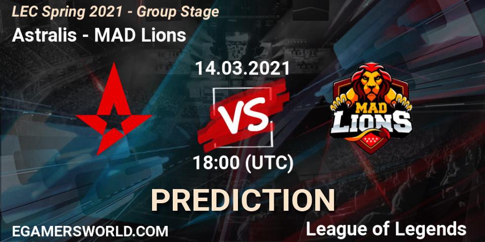 Pronóstico Astralis - MAD Lions. 14.03.21, LoL, LEC Spring 2021 - Group Stage
