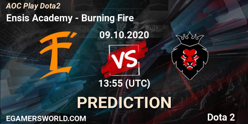 Pronóstico Ensis Academy - Burning Fire. 09.10.2020 at 14:05, Dota 2, AOC Play Dota2