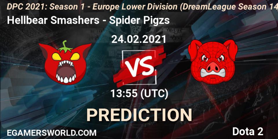 Pronóstico Hellbear Smashers - Spider Pigzs. 24.02.2021 at 13:56, Dota 2, DPC 2021: Season 1 - Europe Lower Division (DreamLeague Season 14)
