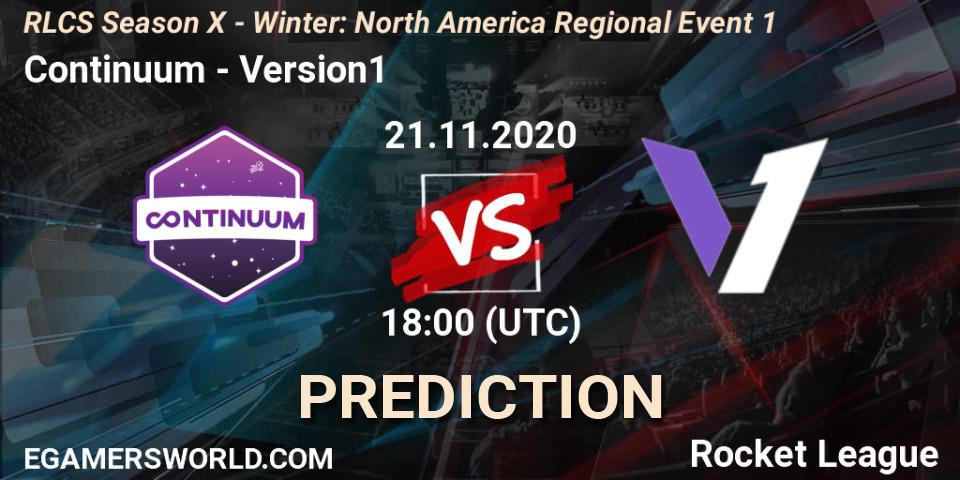 Pronóstico Continuum - Version1. 21.11.2020 at 18:00, Rocket League, RLCS Season X - Winter: North America Regional Event 1