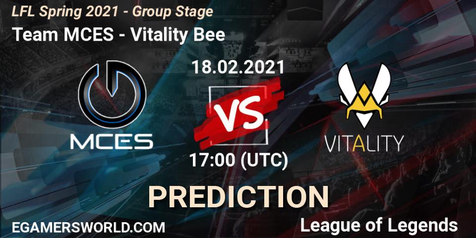 Pronóstico Team MCES - Vitality Bee. 18.02.21, LoL, LFL Spring 2021 - Group Stage
