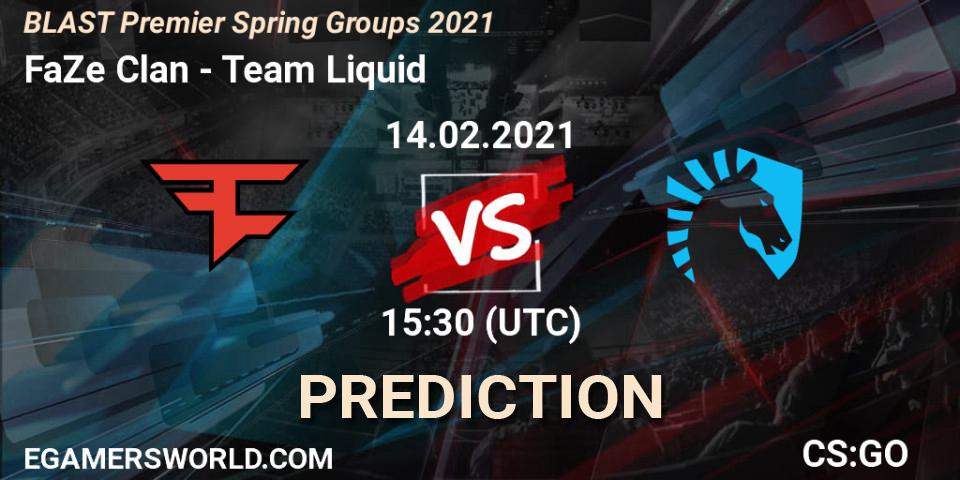 Pronóstico FaZe Clan - Team Liquid. 14.02.21, CS2 (CS:GO), BLAST Premier Spring Groups 2021