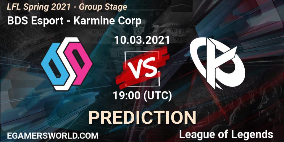 Pronóstico BDS Esport - Karmine Corp. 10.03.2021 at 19:00, LoL, LFL Spring 2021 - Group Stage