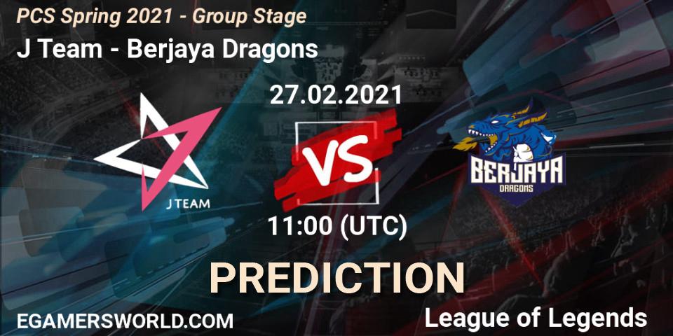 Pronóstico J Team - Berjaya Dragons. 27.02.2021 at 12:05, LoL, PCS Spring 2021 - Group Stage