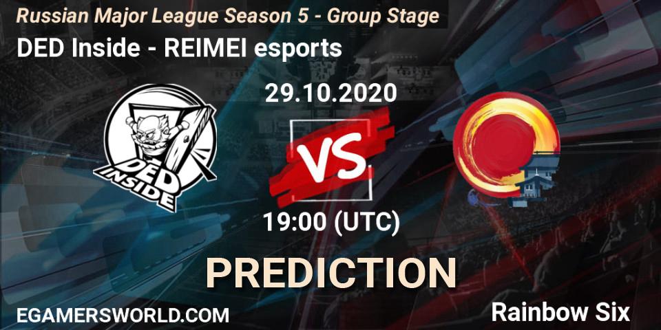 Pronóstico DED Inside - REIMEI esports. 29.10.20, Rainbow Six, Russian Major League Season 5 - Group Stage