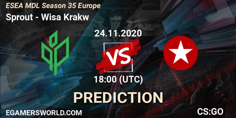 Pronóstico Sprout - Wisła Kraków. 24.11.2020 at 18:00, Counter-Strike (CS2), ESEA MDL Season 35 Europe