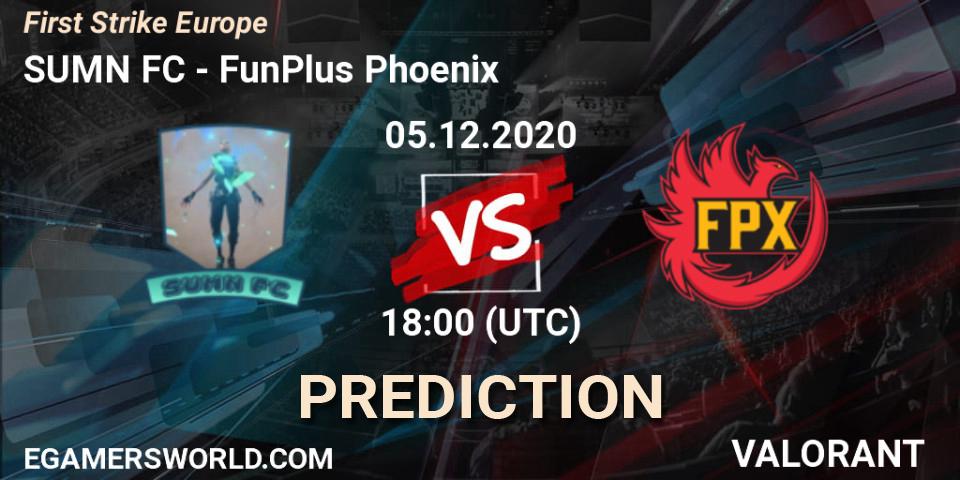 Pronóstico SUMN FC - FunPlus Phoenix. 05.12.2020 at 19:45, VALORANT, First Strike Europe