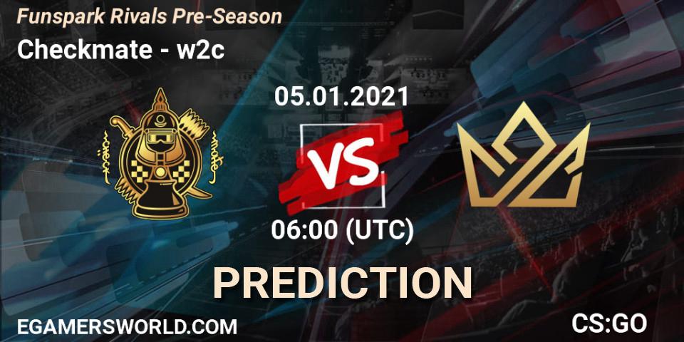 Pronóstico Checkmate - w2c. 05.01.2021 at 06:00, Counter-Strike (CS2), Funspark Rivals Pre-Season