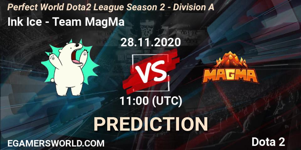 Pronóstico Ink Ice - Team MagMa. 28.11.2020 at 10:15, Dota 2, Perfect World Dota2 League Season 2 - Division A