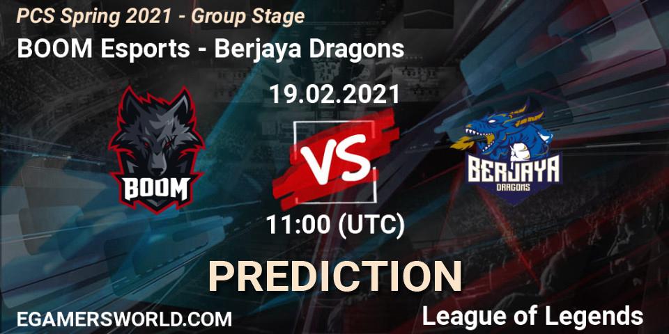 Pronóstico BOOM Esports - Berjaya Dragons. 19.02.2021 at 11:30, LoL, PCS Spring 2021 - Group Stage