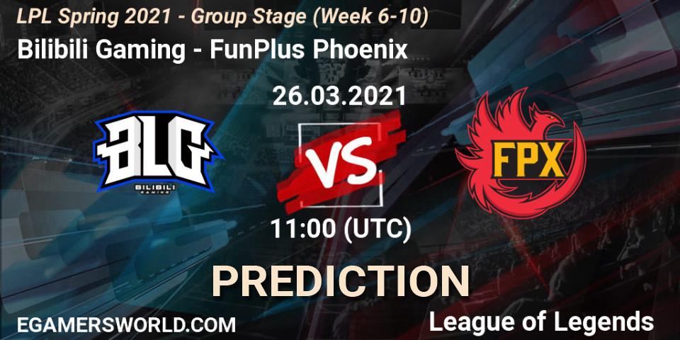 Pronóstico Bilibili Gaming - FunPlus Phoenix. 26.03.21, LoL, LPL Spring 2021 - Group Stage (Week 6-10)
