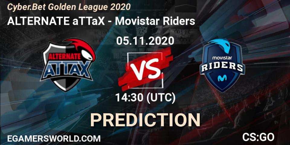 Pronóstico ALTERNATE aTTaX - Movistar Riders. 05.11.20, CS2 (CS:GO), Cyber.Bet Golden League 2020