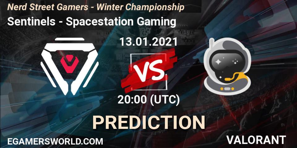 Pronóstico Sentinels - Spacestation Gaming. 13.01.2021 at 22:00, VALORANT, Nerd Street Gamers - Winter Championship