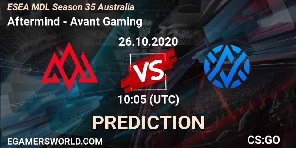 Pronóstico Aftermind - Avant Gaming. 26.10.2020 at 10:05, Counter-Strike (CS2), ESEA MDL Season 35 Australia
