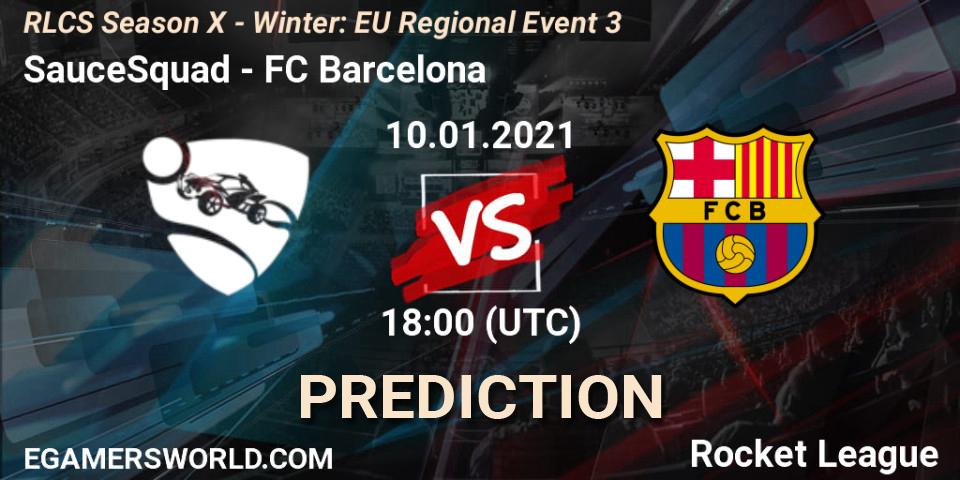 Pronóstico SauceSquad - FC Barcelona. 10.01.21, Rocket League, RLCS Season X - Winter: EU Regional Event 3