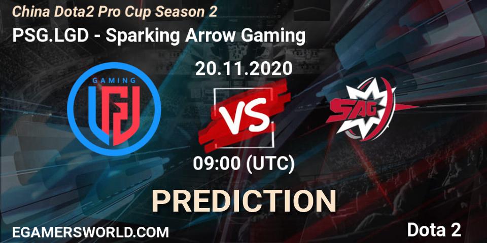 Pronóstico PSG.LGD - Sparking Arrow Gaming. 20.11.2020 at 09:10, Dota 2, China Dota2 Pro Cup Season 2