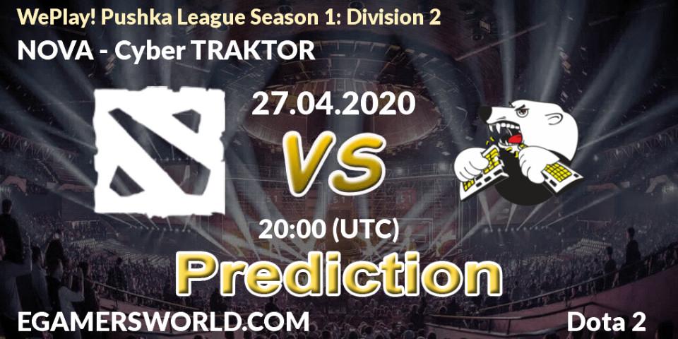 Pronóstico NOVA - Cyber TRAKTOR. 27.04.2020 at 19:46, Dota 2, WePlay! Pushka League Season 1: Division 2