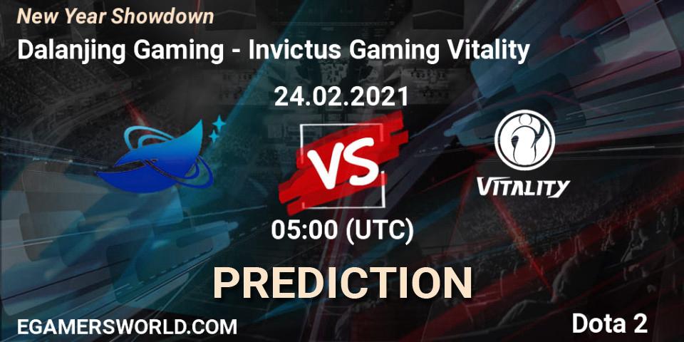 Pronóstico Dalanjing Gaming - Invictus Gaming Vitality. 24.02.2021 at 05:09, Dota 2, New Year Showdown