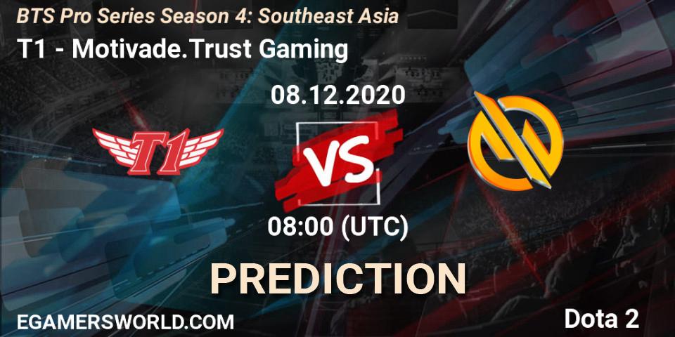 Pronóstico T1 - Motivade.Trust Gaming. 08.12.2020 at 08:11, Dota 2, BTS Pro Series Season 4: Southeast Asia