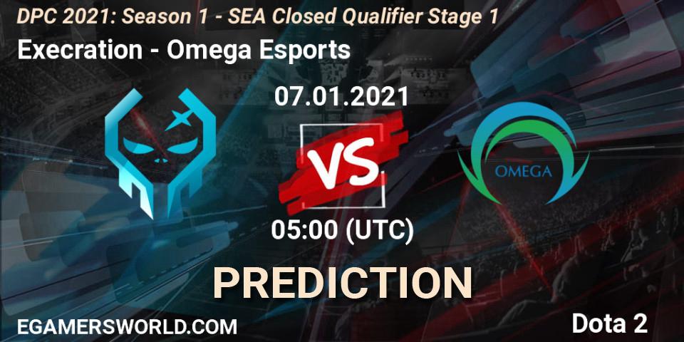 Pronóstico Execration - Omega Esports. 07.01.2021 at 04:59, Dota 2, DPC 2021: Season 1 - SEA Closed Qualifier Stage 1
