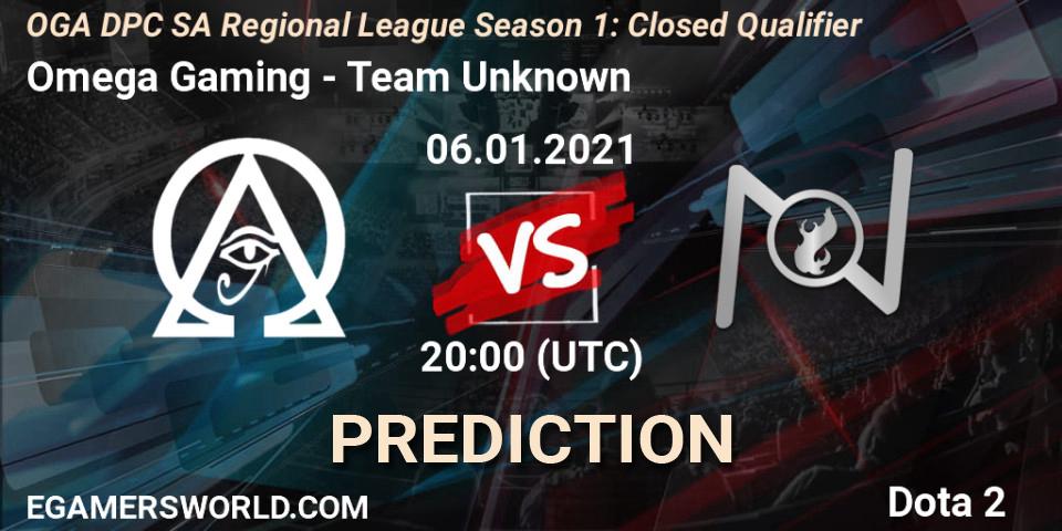 Pronóstico Omega Gaming - Team Unknown. 06.01.2021 at 20:00, Dota 2, DPC 2021: Season 1 - South America Closed Qualifier