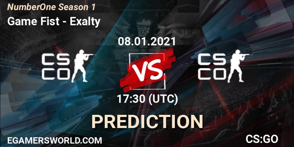 Pronóstico Game Fist - Exalty. 08.01.2021 at 17:30, Counter-Strike (CS2), NumberOne Season 1