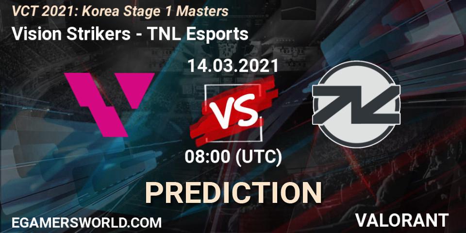 Pronóstico Vision Strikers - TNL Esports. 14.03.2021 at 08:00, VALORANT, VCT 2021: Korea Stage 1 Masters