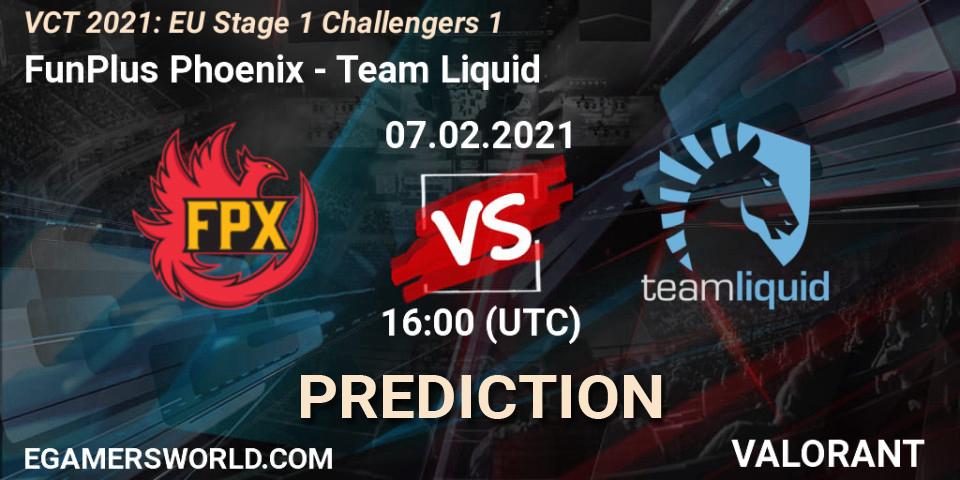 Pronóstico FunPlus Phoenix - Team Liquid. 07.02.2021 at 19:00, VALORANT, VCT 2021: EU Stage 1 Challengers 1