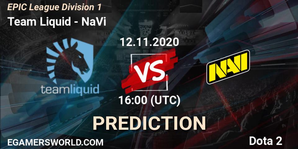 Pronóstico Team Liquid - NaVi. 12.11.2020 at 16:00, Dota 2, EPIC League Division 1