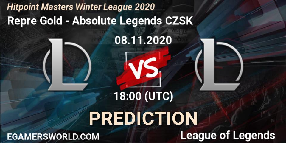 Pronóstico Repre Gold - Absolute Legends CZSK. 08.11.2020 at 18:00, LoL, Hitpoint Masters Winter League 2020