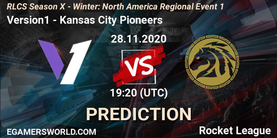 Pronóstico Version1 - Kansas City Pioneers. 28.11.2020 at 19:20, Rocket League, RLCS Season X - Winter: North America Regional Event 1