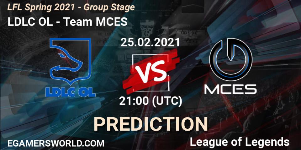 Pronóstico LDLC OL - Team MCES. 25.02.2021 at 21:00, LoL, LFL Spring 2021 - Group Stage