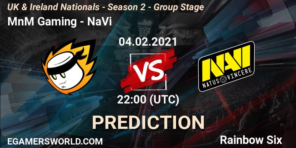 Pronóstico MnM Gaming - NaVi. 04.02.2021 at 22:00, Rainbow Six, UK & Ireland Nationals - Season 2 - Group Stage