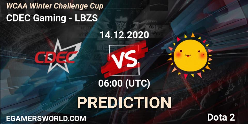 Pronóstico CDEC Gaming - LBZS. 14.12.2020 at 06:14, Dota 2, WCAA Winter Challenge Cup